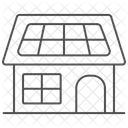 Icone De Linha Fina De Casa De Energia Solar Ícone