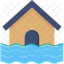 Casa Inundada Inundacion Agua Icono