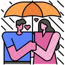 Casal Romantico Chuva Ícone