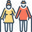 Casal De Idosos Romantico Dueto Ícone