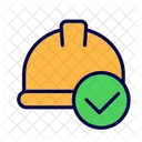 Casco Marca De Verificacion Casco De Seguridad Icono