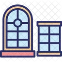 여닫이창 집 창문 창문 아이콘