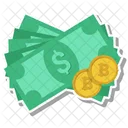 Cash Coins Bitcoin Icon