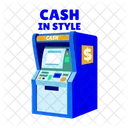 Cash In Style Atm Machine Icon