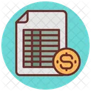 현금 기록 계정 파일 나열된 데이터 아이콘
