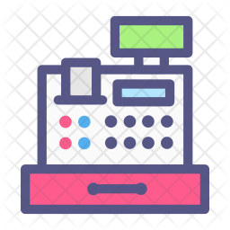 Cash Register Icon Of Colored Outline Style Available In Svg