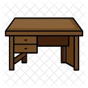 Cashier Table Chairs Furniture Icon