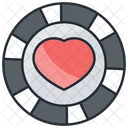 Casino chip heart  Icon