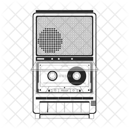 Cassette 80s audio equipment  Icon