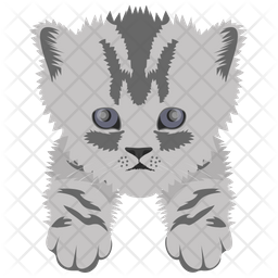 Gray cat icon in flat style Royalty Free Vector Image