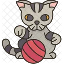 Cat Playing Ball Icon
