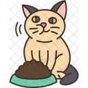 Cat Eating Feed Icon