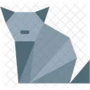 Cat Paper Folding Animal Icon
