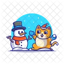 Cat And Snowman  Icon