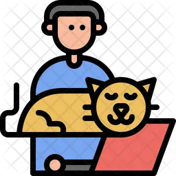 Cat and work from home  Icon