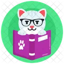 Reading Cat Cat Book Smart Cat Icon