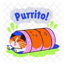 Cat Burrito Feline Pet Icon