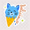 Delicious Dessert Cat Cone Ice Cream Icon
