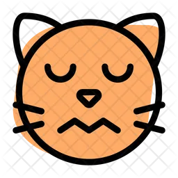 Cat Confounded Closed Eyes Emoji Icon