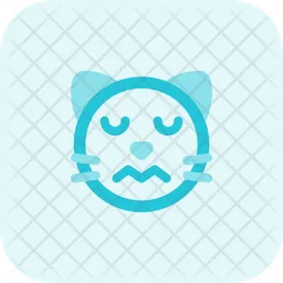 Cat Confounded Closed Eyes Emoji Icon