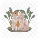 Cat Couple Love Heart Icon