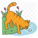 Cat Drinking Water Thirsty Cat Thirsty Icon