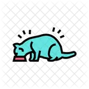 Cat Eating Food Icon