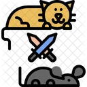 Cat hunt mouse  Icon