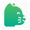 Cat Face Moustache Simple Icon