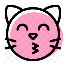 Cat Kissing Smiling Eyes Emoji Icon