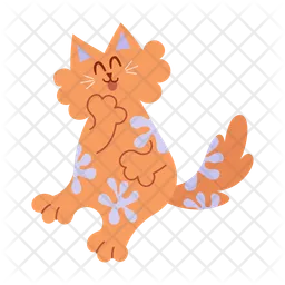 Cat laughing cartoon clipart  Icon