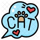 Cat Cat Lettering Text Bubble Pets Label Pet Cat Icon