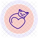 Cat Love Animal Line Style Icon Icon