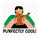 Cat Lover Cuddling Companion Icon