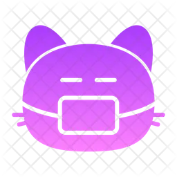 Cat medical mask Emoji Icon