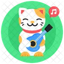 고양이 기타 고양이 음악 고양이 연주 악기 아이콘