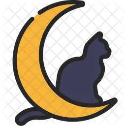 Cat On Moon  Icon