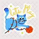 Cat Playing Cat Ball Pet Playing Icon