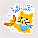 Cat Sausage Cat Eating Hungry Cat アイコン
