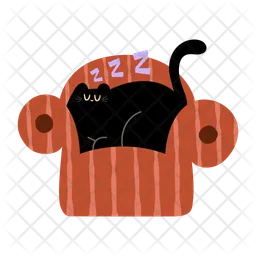 Cat sleeping on couch cartoon clipart  Icon