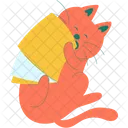Cat Sleeping Playing Book Cat Animal Icon