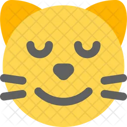 Cat Smiling Closed Eyes Emoji Icon