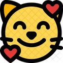Cat Smiling With Hearts Icon