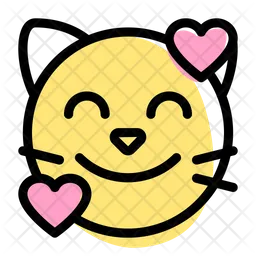 Cat Smiling With Hearts Emoji Icon