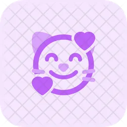 Cat Smiling With Hearts Emoji Icon