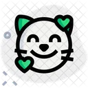 Cat Smiling With Hearts  Icon