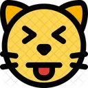 Cat Squinting Eyes Tongue Icon