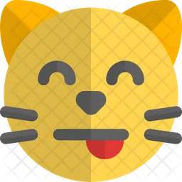 Cat Squinting Tongue Emoji Icon
