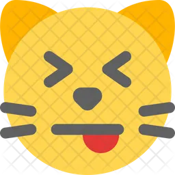 Cat Squinting Tongue Emoji Icon