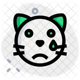 Cat Tear Emoji Icon